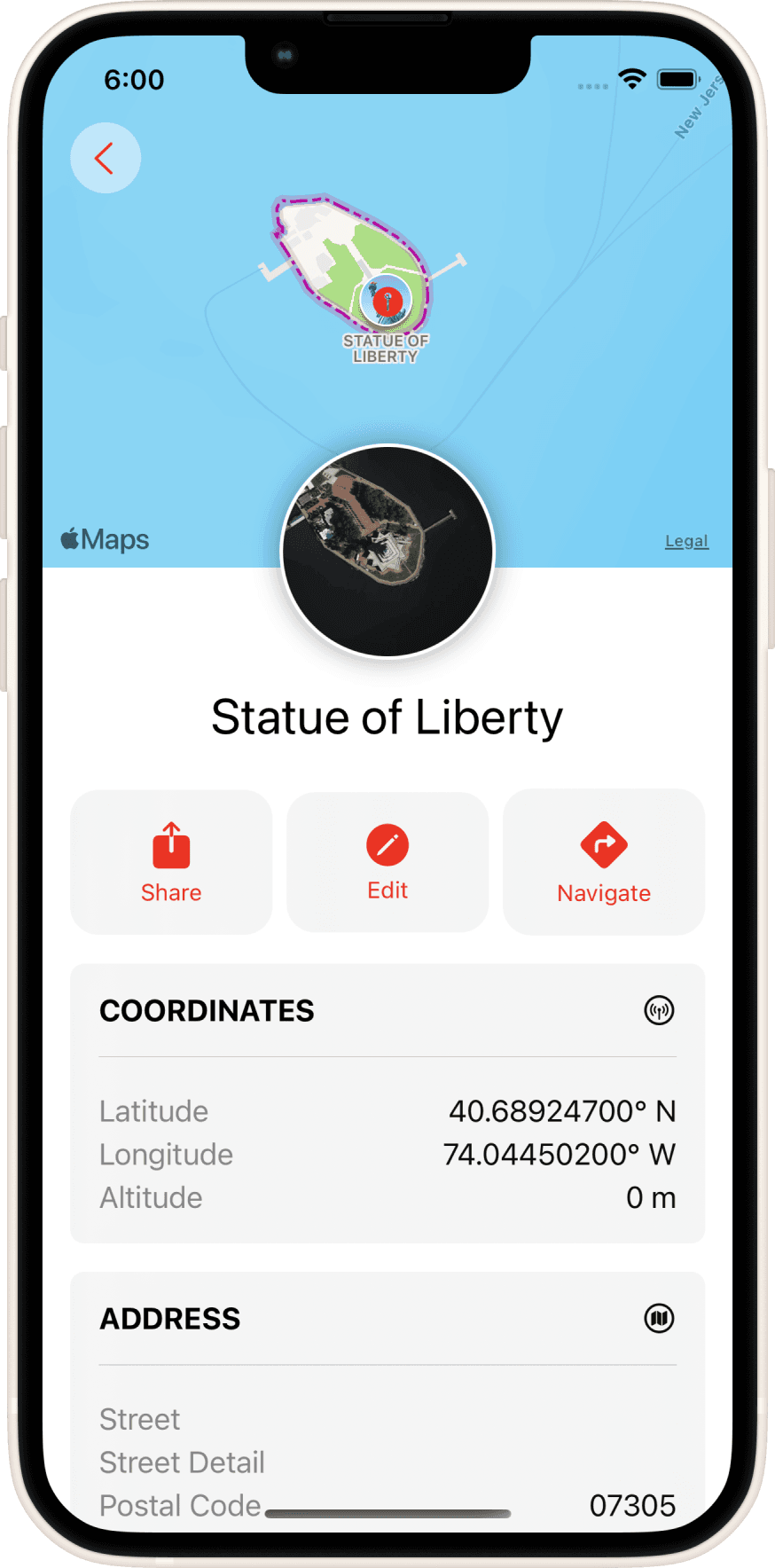 Statue of Liberty Deatil App Screenshot